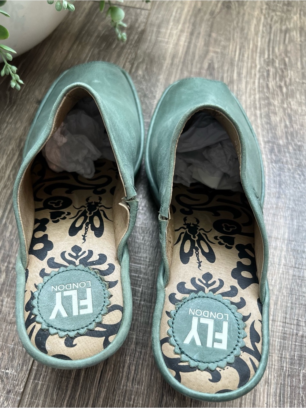 Fly London Turquoise Peep Toe Wony Shoe Size 39 US 8-8.5 - Picture 5 of 6